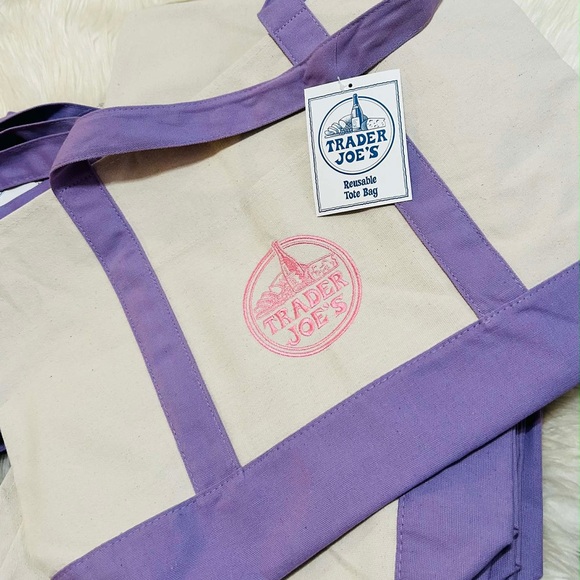 Trader Joe'S Handbags - ✨NEW! Trader Joes Large Lavander Tote Bag- #1